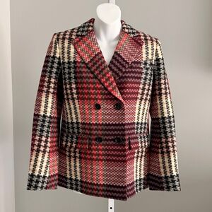 WE-AR4 Gorgeous Unique Plaid Tweed Blazer Jacket Sz M NWT $500!!